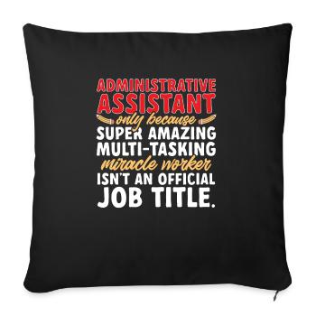 Secrétaire, Adjointe administrative, Commis de bureau - Housse de coussin décorative 45 x 45 cm - noir - Devant