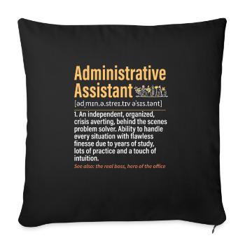 Secrétaire, Adjointe administrative, Commis de bureau - Housse de coussin décorative 45 x 45 cm - noir - Devant