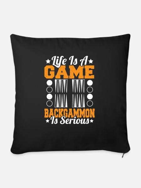 Backgammon - Sofakissenbezug 45 x 45 cm - Schwarz