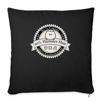 80% Coton 20% Hamster Chemise Cheveux - Housse de coussin décorative 45 x 45 cm - noir - Devant
