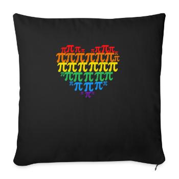 Pi Day Rainbow Heart Math LGBT Gay - Sofa pillowcase 17,3'' x 17,3'' (45 x 45 cm) - black - Front