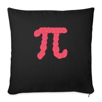Framboise Drôle Pi Jour Gâteau Amateur de Maths - Housse de coussin décorative 45 x 45 cm - noir - Devant