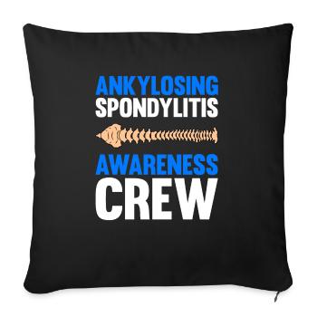Spondylarthrite ankylosante, spondylarthrite ankylosante - Housse de coussin décorative 45 x 45 cm - noir - Devant