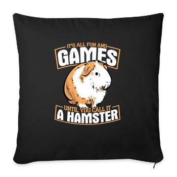 It's All Fun And Games Guinea Pig Cavy Lover - Sofa pillowcase 17,3'' x 17,3'' (45 x 45 cm) - black - Front