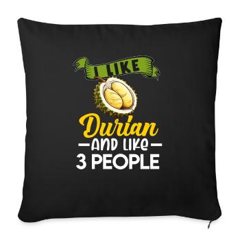 Durian Fruit Lover Funny Durio Zibethinus Men - Sofa pillowcase 17,3'' x 17,3'' (45 x 45 cm) - black - Front