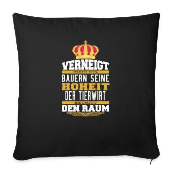 Witziges Tierwirt T-shirt Geschenk - Sofakissenbezug 45 x 45 cm - Schwarz - Vorne