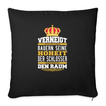 Witziges Schlosser T-shirt Geschenk Schlosser - Sofakissenbezug 45 x 45 cm - Schwarz - Vorne