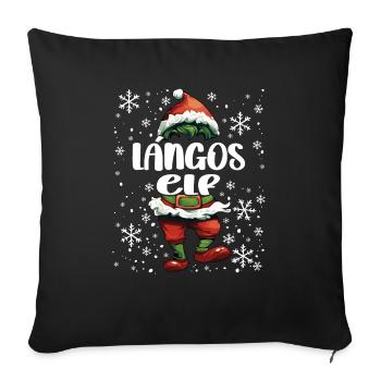 Weihnachtsoutfit Langos Elf - Sofakissenbezug 45 x 45 cm - Schwarz - Vorne
