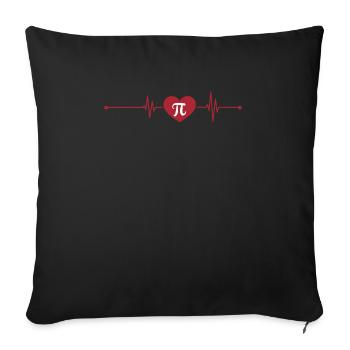 Pi Tag Symbole Heartbeat Professeur de mathématiques - Housse de coussin décorative 45 x 45 cm - noir - Devant
