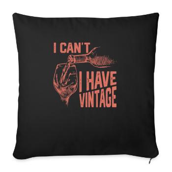 Je ne peux pas j’ai un vignoble viticole vintage - Housse de coussin décorative 45 x 45 cm - noir - Devant