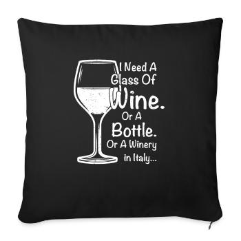 J’ai besoin d’un verre de vin Vintner Winery - Housse de coussin décorative 45 x 45 cm - noir - Devant