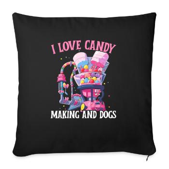Candy Making Candy Maker Candymaking I Love Candy - Sofa pillowcase 17,3'' x 17,3'' (45 x 45 cm) - black - Front