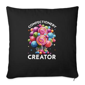 Candy Making Candy Maker Candymaking I Love Candy - Sofa pillowcase 17,3'' x 17,3'' (45 x 45 cm) - black - Front