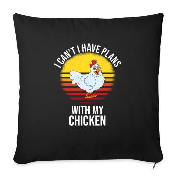Drôle De Poulet Dire Poulet - Housse de coussin décorative 45 x 45 cm - noir - Devant