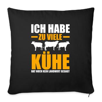 Kuh Bauernhof Kuhbauer Landwirt Rind Kühe - Sofakissenbezug 45 x 45 cm - Schwarz - Vorne