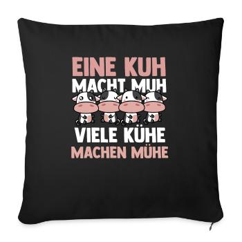 Kuh Bauernhof Kuhbauer Landwirt Rind Kühe - Sofakissenbezug 45 x 45 cm - Schwarz - Vorne
