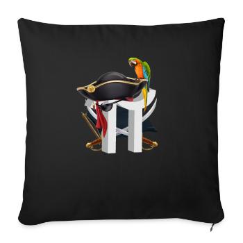 Pi Day Pirate Parrot Math Geek Halloween Animal - Sofa pillowcase 17,3'' x 17,3'' (45 x 45 cm) - black - Front