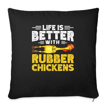 Rubber Chicken Costume Toy Rubber Chicken - Sofa pillowcase 17,3'' x 17,3'' (45 x 45 cm) - black - Front