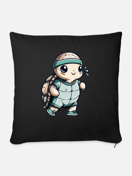 Joggen Läufer Geschenk Marathon Halbmarathon - Sofakissenbezug 45 x 45 cm - Schwarz