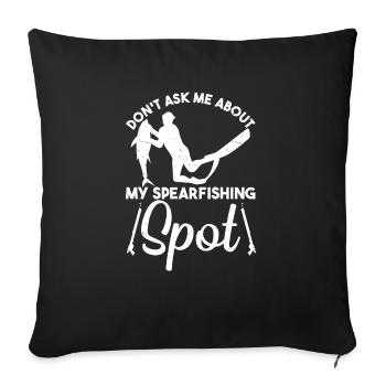 Underwater Hunting, Speargun, Diver, Spearfishing - Sofa pillowcase 17,3'' x 17,3'' (45 x 45 cm) - black - Front