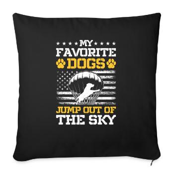 Parachutisme militaire parachutiste - Housse de coussin décorative 45 x 45 cm - noir - Devant