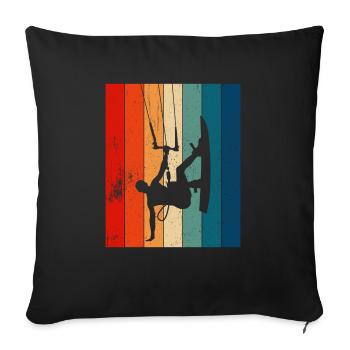 Kiteboarding Kitesurfer Kitesurfing Kiteboarder - Sofa pillowcase 17,3'' x 17,3'' (45 x 45 cm) - black - Front