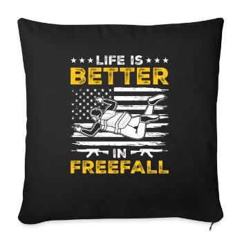 Parachute Military Skydiving - Sofa pillowcase 17,3'' x 17,3'' (45 x 45 cm) - black - Front