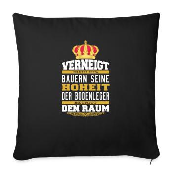 Witziges Bodenleger T-shirt Geschenk Bodenleger - Sofakissenbezug 45 x 45 cm - Schwarz - Vorne
