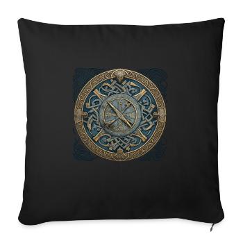 Boussole viking Ragnars Nordmanns - Housse de coussin décorative 45 x 45 cm - noir - Devant