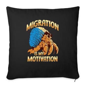 Fruits de mer, Fruits de mer, Moules, Bernard-l’ermite - Housse de coussin décorative 45 x 45 cm - noir - Devant