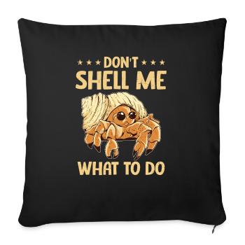 Fruits de mer, Fruits de mer, Moules, Bernard-l’ermite - Housse de coussin décorative 45 x 45 cm - noir - Devant