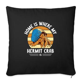 Fruits de mer, Fruits de mer, Moules, Bernard-l’ermite - Housse de coussin décorative 45 x 45 cm - noir - Devant