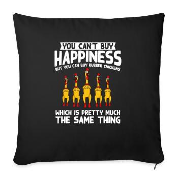 Rubber Chicken Costume Toy Rubber Chicken - Sofa pillowcase 17,3'' x 17,3'' (45 x 45 cm) - black - Front