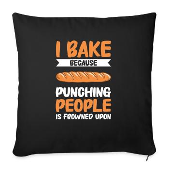 Cuisson du pain Boulangerie Boulangerie Fabrication du pain - Housse de coussin décorative 45 x 45 cm - noir - Devant