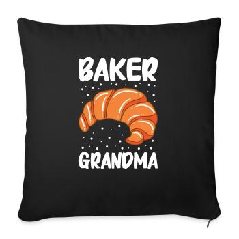 Cuisson du pain Boulangerie Boulangerie Fabrication du pain - Housse de coussin décorative 45 x 45 cm - noir - Devant