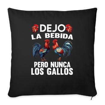 Gallero Pelea De Gallos Hombre Papá Padre Tío - Housse de coussin décorative 45 x 45 cm - noir - Devant