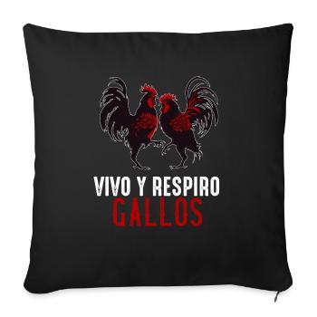 Gallero Pelea De Gallos Hombre Papá Padre Tío - Housse de coussin décorative 45 x 45 cm - noir - Devant