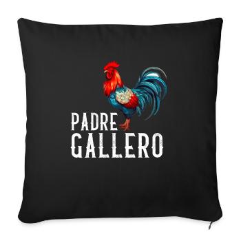 Gallero Pelea De Gallos Hombre Papá Padre Tío - Housse de coussin décorative 45 x 45 cm - noir - Devant