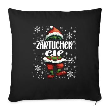 Weihnachtsoutfit Zärtlicher Elf - Sofakissenbezug 45 x 45 cm - Schwarz - Vorne