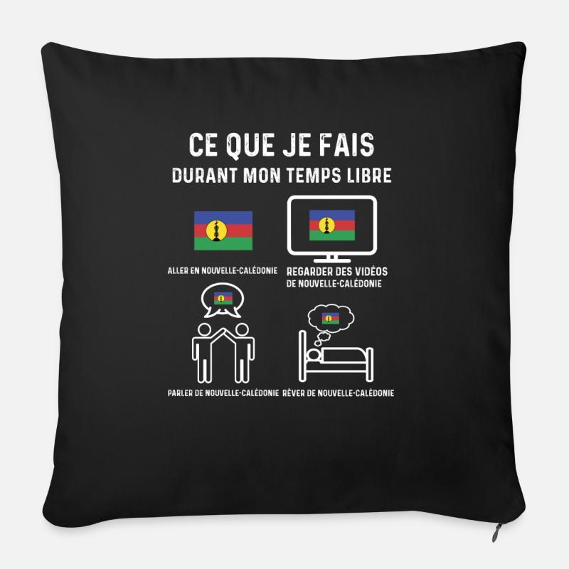 Nouvelle Calédonie temps libre cadeau - Housse de coussin décorative 45 x 45 cm - noir