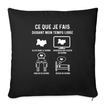 Rhône temps libre cadeau - Housse de coussin décorative 45 x 45 cm - noir - Devant