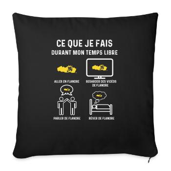 flandre temps libre cadeau - Housse de coussin décorative 45 x 45 cm - noir - Devant