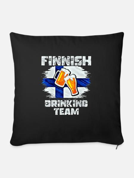 Finland Trink Team - Sofakissenbezug 45 x 45 cm - Schwarz