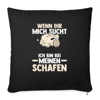 Schaf Schäfer Schäferei Bauer Landwirt Bauernhof S - Sofakissenbezug 45 x 45 cm - Schwarz - Vorne