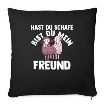 Schaf Schäfer Schäferei Bauer Landwirt Bauernhof S - Sofakissenbezug 45 x 45 cm - Schwarz - Vorne