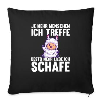 Schaf Schäfer Schäferei Bauer Landwirt Bauernhof S - Sofakissenbezug 45 x 45 cm - Schwarz - Vorne