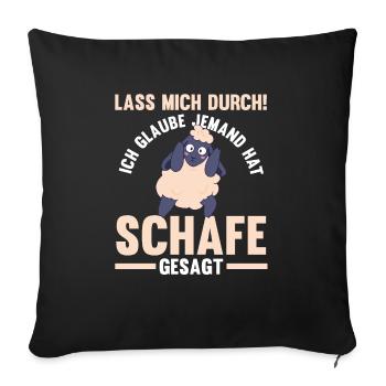 Schaf Schäfer Schäferei Bauer Landwirt Bauernhof S - Sofakissenbezug 45 x 45 cm - Schwarz - Vorne