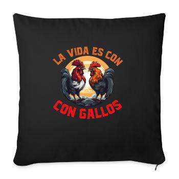 Gallero Pelea De Gallos Hombre Papá Padre Tío - Sofa pillowcase 17,3'' x 17,3'' (45 x 45 cm) - black - Front