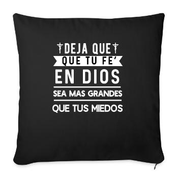 Camiseta Cristiana Para Mujer En Espanol Spanish - Sofa pillowcase 17,3'' x 17,3'' (45 x 45 cm) - black - Front