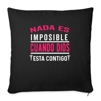 Camiseta Cristiana Para Mujer En Espanol Spanish - Sofa pillowcase 17,3'' x 17,3'' (45 x 45 cm) - black - Front